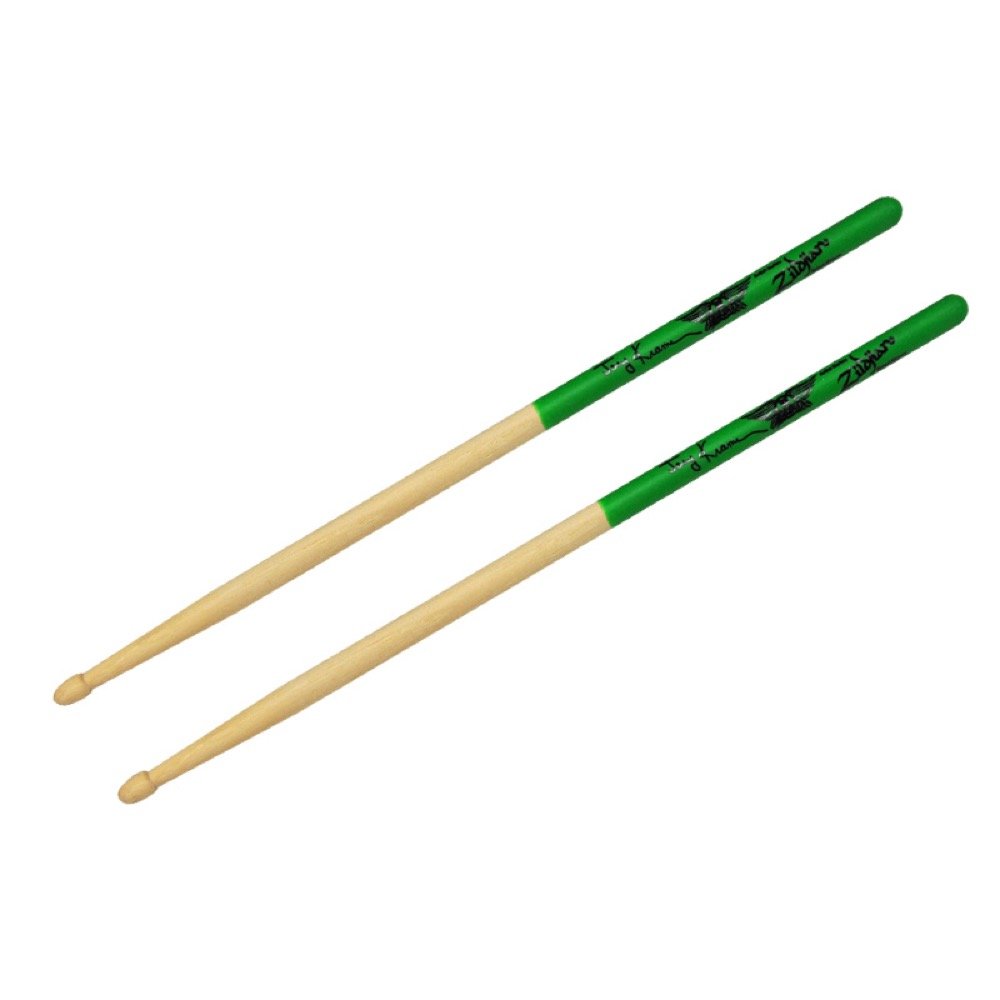 Zildjian Artist Series Hickory Drumsticks - Joey Kramer - Wood Tip - Green DIP