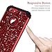 Hekodonk for iPhone 8/7 Case,3 Layer Luxury Bling Sparkle Shiny Heavy Duty Shockproof Fullbody Protective Impact Hybrid Cover for Apple iPhone 8/ iPhone 7 Bling Red