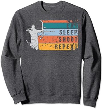 Unisex Vintage Eat Sleep Shoot Archery Shirt Funny Archer Gift XL: Dark Heather
