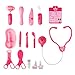 Doctor Kit Playset Medical Kit Equipment Nurse Carry Case Toy Pretend and Play Set Stethoscope with Light and Sounds Gift for Girls Kids Toddlers over 3 years ,Pink