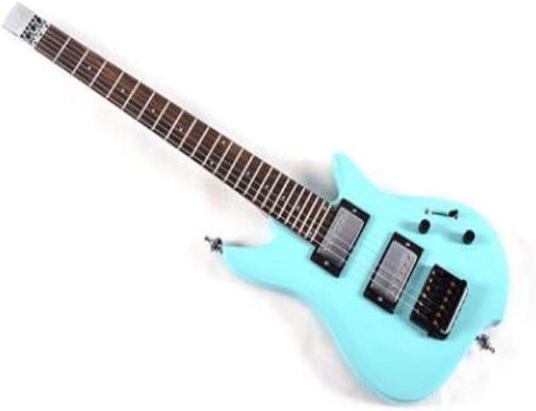 Electric Guitar, Headless Portable Children's Beginner Travel Metal Lead Rock Suit, Multi-color Optional (Color : Red)