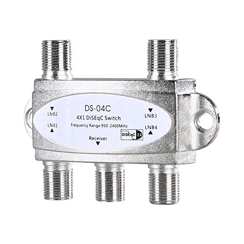 4 in 1 4 x 1 DiSEqc 4-Way Wideband Switch DS-04C High Isolation Connect 4 Satellite Dishes 4 LNB for Satellite Receiver - Thumbnail 6