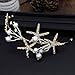 Sunshinesmile Handmade Pearl Headband Starfish Headpiece Bridal Crystal Tiara Wedding Hair Accessories Women Hair Jewelry