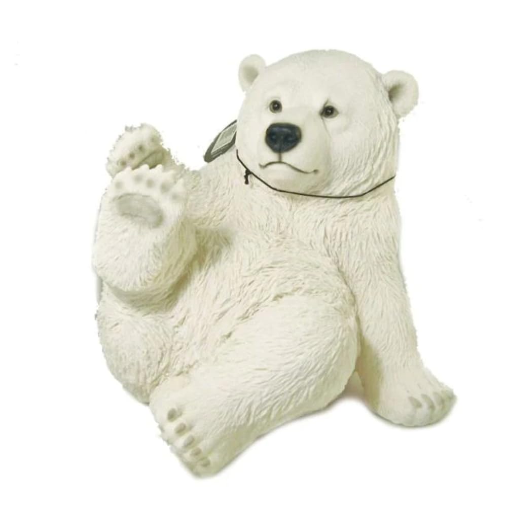 Vivid Arts Polar Bear Sitting Real Life Resin Ornament