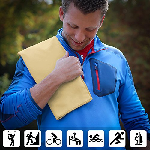 DecoKing Microvezel handdoek 40x80 cm beige verkoelend sneldrogend sportdoek Ekea - Image 3