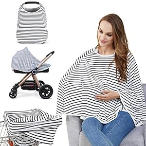Baby Nursing Cover & Nursing Poncho – Multi Use Cover for Baby Car Seat Canopy, Shopping Cart Cover, Stroller Cover, 360…
