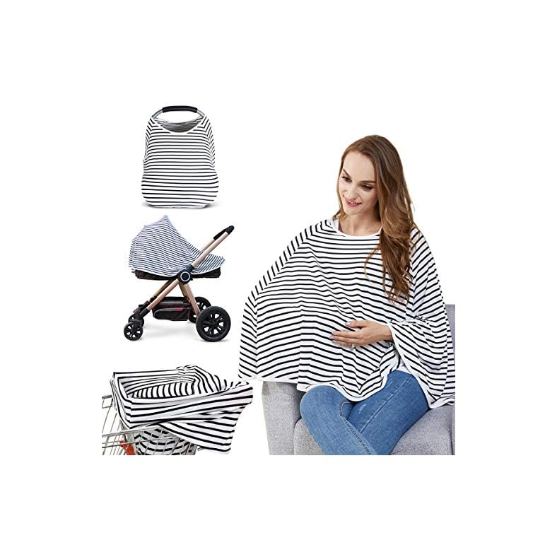 Baby Nursing Cover & Nursing Poncho – Multi Use Cover for Baby Car Seat Canopy, Shopping Cart Cover, Stroller Cover, 360…