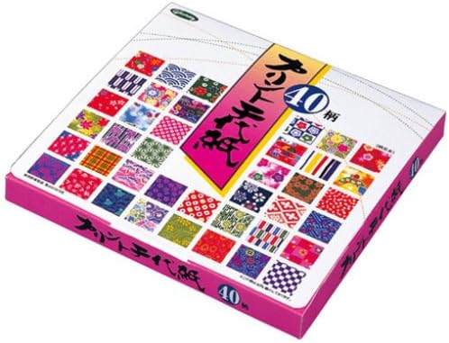 Origami Paper, Patterned Origami paper gift set (Chiyogami), Print Chiyogami, 40 assorted patterns, 5 sheets of each pattern