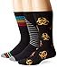 K. Bell Women's 3-Pack Tri-Colored Stripe Crew Socks, Black, Shoe Size: 6-12