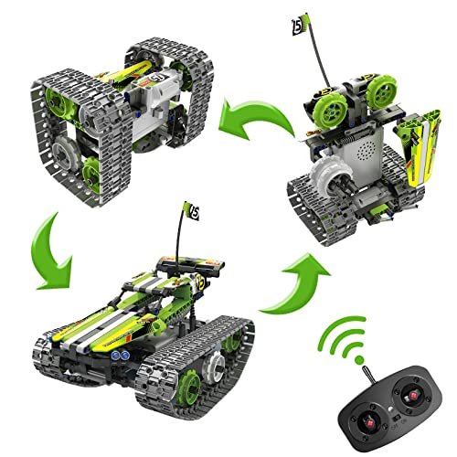 SERANO RC Car Building Kit RC Tracked Car 3 in 1 Building Kit, STEM