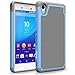 Sony Xperia M4 Aqua Case, INNOVAA Smart Grid Defender Armor Case W/ Free Screen Protector & Touch Screen Stylus Pen - Grey/Light Blue
