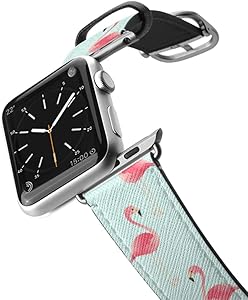 Casetify Bands Compatible for Apple Watch Bands 38mm 42mm with Silver Stainless Steel Buckle Replacement Band for iWatch Apple Watch Series 4 Series 3 Series 2 Series 1 (Flamingos)