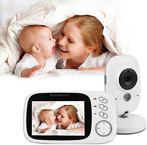 Highwing Video Baby Monitor Wireless with Night Vision 3.2" Color LCD Two Way Talk - White