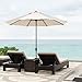Abba Patio 9ft Patio Umbrella Market Outdoor Table Umbrella with Auto Tilt and Crank for Garden, Lawn, Deck, Backyard & Pool, 8 Sturdy Steel Ribs, Beige
