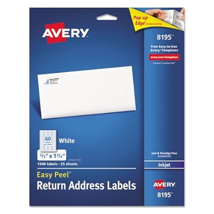 Amazon Com Avery 8195 Easy Peel Return Address Labels