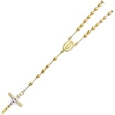 14k Yellow Gold 4mm Rosario/Rosary Necklace - 20"