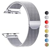Seoaura Compatible Apple Watch Band 38mm 40mm, Stainless Steel Milanese Loop Replacement Strap with Magnetic Closure iWatch Series 4 3 2 1 Sports (Silver, 38mm/40mm)