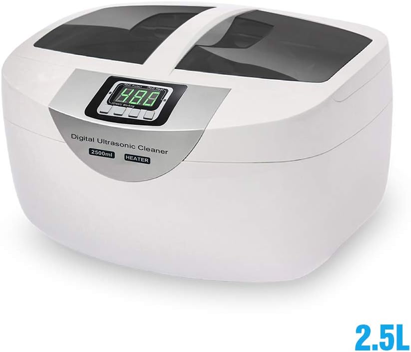 CICIN Digital Ultrasonic Cleaner Baskets Jewelry Foods Watches Dental 2.5L 60W 40Khz Heating Ultrasound Ultrasonic Vegetable Cleaner Bath
