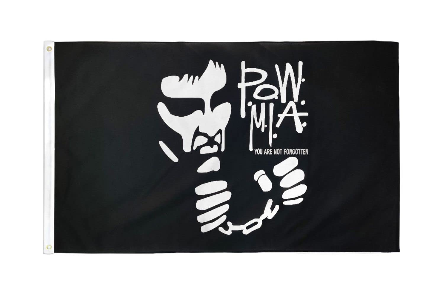 AZ FLAG - Pow-Mia With Chains Flag - 3x5 Ft - 100D Polyester American Pow Mia Remember Banner with Two Metal Grommets - Fade Resistant - Vivid Colors - 3' x 5' Feet - 150x90 Cm