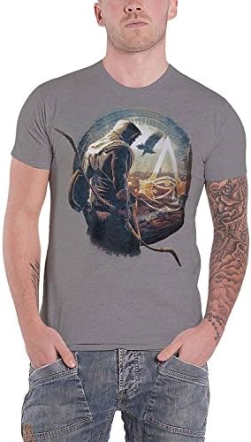 koasncne Assassins Creed T Shirt Bayek Origins Official Ps4 Xbox Mens Grey