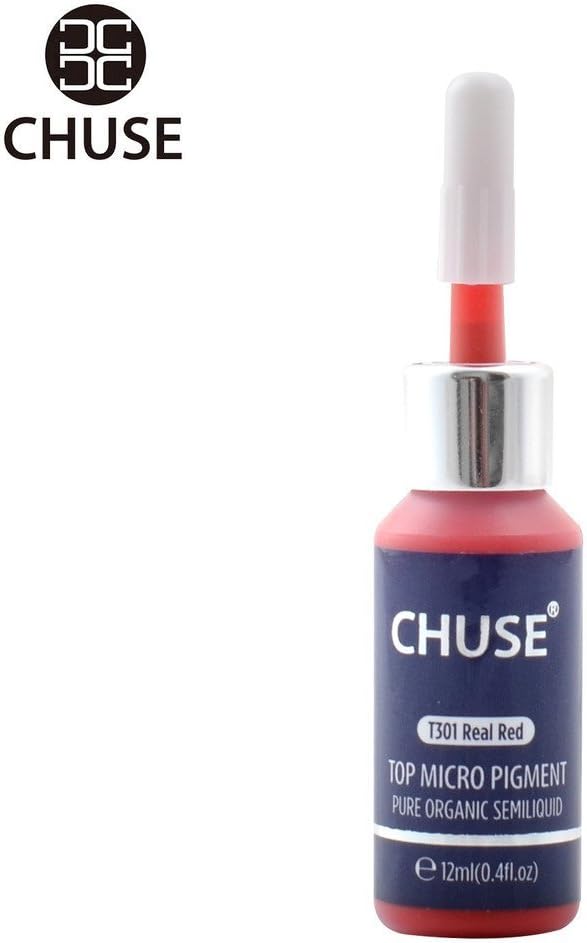 CHUSE PMU Lip Pigments 0.4oz/12ml (T301 Real Red), 12 ml (Pack of 1)