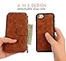 iPhone 7 Wallet Case,Hynice Detachable Wallet Purse Magnetic Slim PU Leather Protective Shell Cover With 14 Card Slot Zipper Pocket Kickstand For Apple iPhone7 4.7 inch (14Card-Brown)