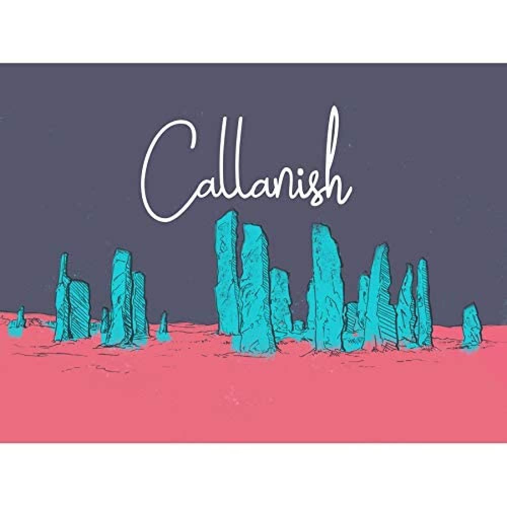 Wee Blue Coo Callanish Standing Stones Lewis Hebrides Illustration Canvas Print