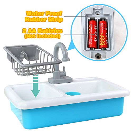 Liberty Imports Kids Role Play Kitchen Sink with Running Water 20