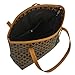 Micom Casual Signature Printing Pu Leather Tote Shoulder Handbag with Metal Decoration for Women (Coffe C)