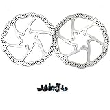 HemeraPhit 2pcs Mountain Bike Rotors Bicycle Brake Disc Stainless Steel Rotors with Free 12 Bolts