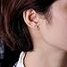 T400 925 Sterling Silver Post Stud Earrings Setwith Cubic Zirconia Gift for Women Men 5 6 7 8 mm (4 Pairs)