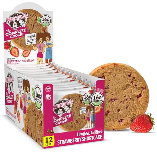 Lenny & Larry's The Complete Cookie, Strawberry Shortcake Limited Edition, Soft Baked, 16g Plant Protein, Vegan, Non-GMO, 4 Ounce (Pack of 12)