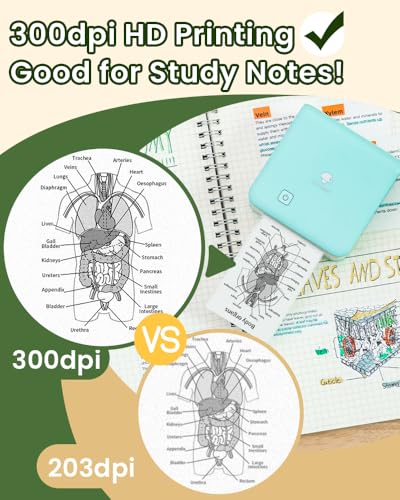 Phomemo Mini Sticker Printer- Print Pod 300dpi M02 Pro Mini Maker Pocket Thermal Bluetooth Printer Sticker Maker for Photo Printing,Study Notes, DIY Cards, List, Travel, Work and Study, Cyan