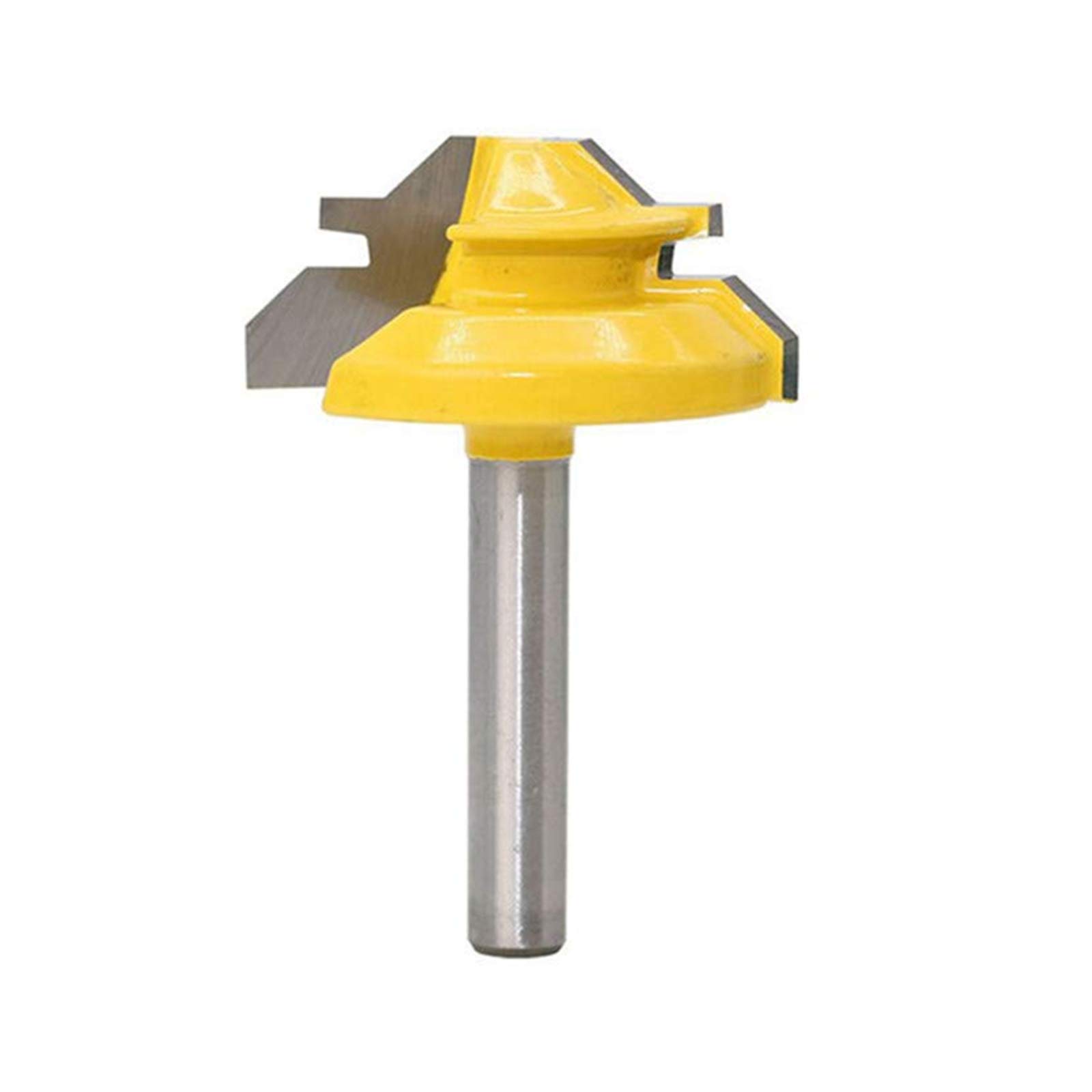 4EVERHOPE 1/4 Shank 1-3/8 Diameter 45 Degree Lock Miter Router Bit Wood Cutter for Woodworking Tools