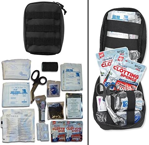 Hillsdale Records IFAK/Gunshot Trauma Kit MOLLE Carrying Pouch Storage Case, Black