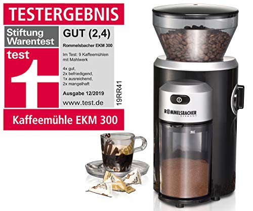 ROMMELSBACHER Kaffeemühle EKM 300 - Kegelmahlwerk aus Edelstahl, Mahlgrad in 12 Stufen, Mengendosierung bis 10 Portionen… – Bild 3
