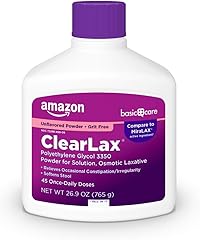 Amazon Basic Care ClearLax Polyethylene Glycol 3350 Powder for Solution, Osmotic Laxative, Relieves Occasional Constipation, 