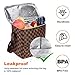 Lunch Bags For Women and Man,Insulated Lunch Box Cooler Bag with Adjustable Shoulder Strap, Water-resistant Thermal PU Soft leather Lunch Shoulder Bag for Work/Picnic/Beach/Hiking(Checked Pattern)