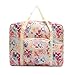 Ac.y.c Travel Duffel Bag for Women Foldable Floral Print Carry On Express Weekender Organizer For Gym Sports (White Floral)