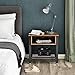 VASAGLE Industrial Nightstand, 2 Tier Side Table with Storage Rack, Wood Look Accent Furniture with Metal Frame, Easy Assembly