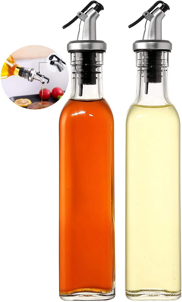 Olive Oil Dispenser,17 oz Glass Olive Oil Bottles with Easy