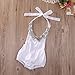 One-piece Summer Sequins Cute Newborn Baby Girl Romper Jumpsuit Backless Bodysuit Outfits Sunsuit (3-6months, White)