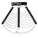 iiniim Women's Faux Leather Harness Punk Gothic Metal Chain Tassel Body Caged with Lock (One Size, Black)