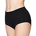 Ruby High-Rise Stretchy Brief Everyday Ribbed Seamless Panties Sexy Lingerie for Women,Black,Large