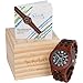 Emolly Wooden Watch for Men - Unique Conversation Piece Red Sandalwood & Ebony Black Big Face Chronograph in Wood Gift Box - Lightweight and Classy timepiece will Feel Better on Skin than Metal