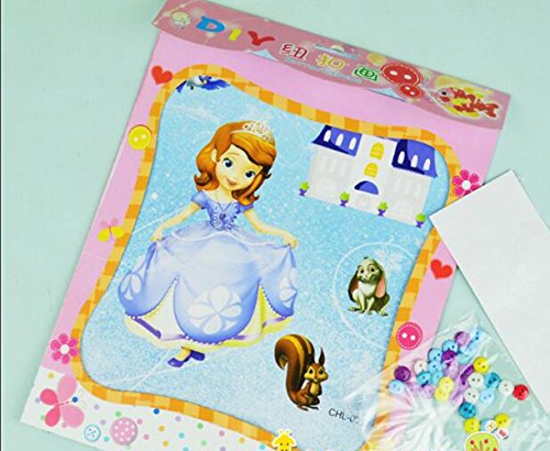 Vytung Button Painting Mosaic Sticker DIY handmade Art Kits for Kids Animal (Pack of 4) (Princess) - Thumbnail 4