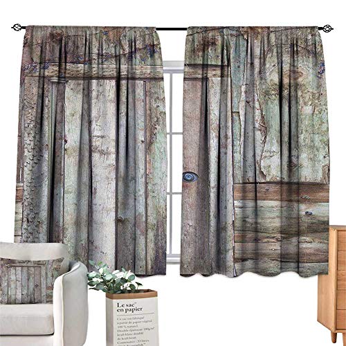 Rusticsolid Rod Pocket Short Blackout Drapesold Rustic Barn Door