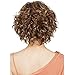 LEJIMEI Short Curly Wigs for White Women Blonde Wavy Wig Heat Resistant Synthetic Hair Cosplay Wig Natural Looking Fashion Wig + Free Wig Cap LM017