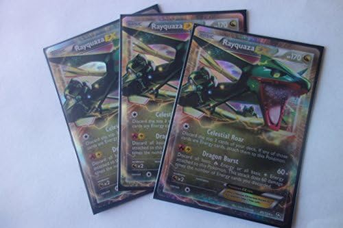 POKEMON, RAQUAZA EX 85/124, A LOT OF THREE CARDS , MINT, NEW