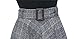 Tanming Women's Elastic Waist Belted Wool Blend Check Plaid Midi Skirt (Medium, Blue)